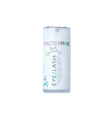 Factor Five eye lash cream bottle on a white background