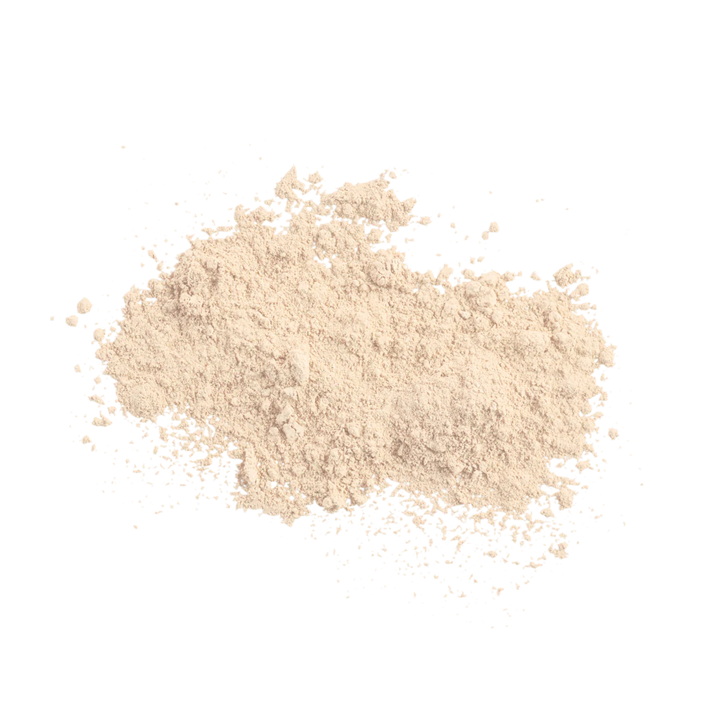 Beige powder on a white background