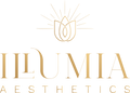 Gold logo of Illumia Aesthetics on a white background