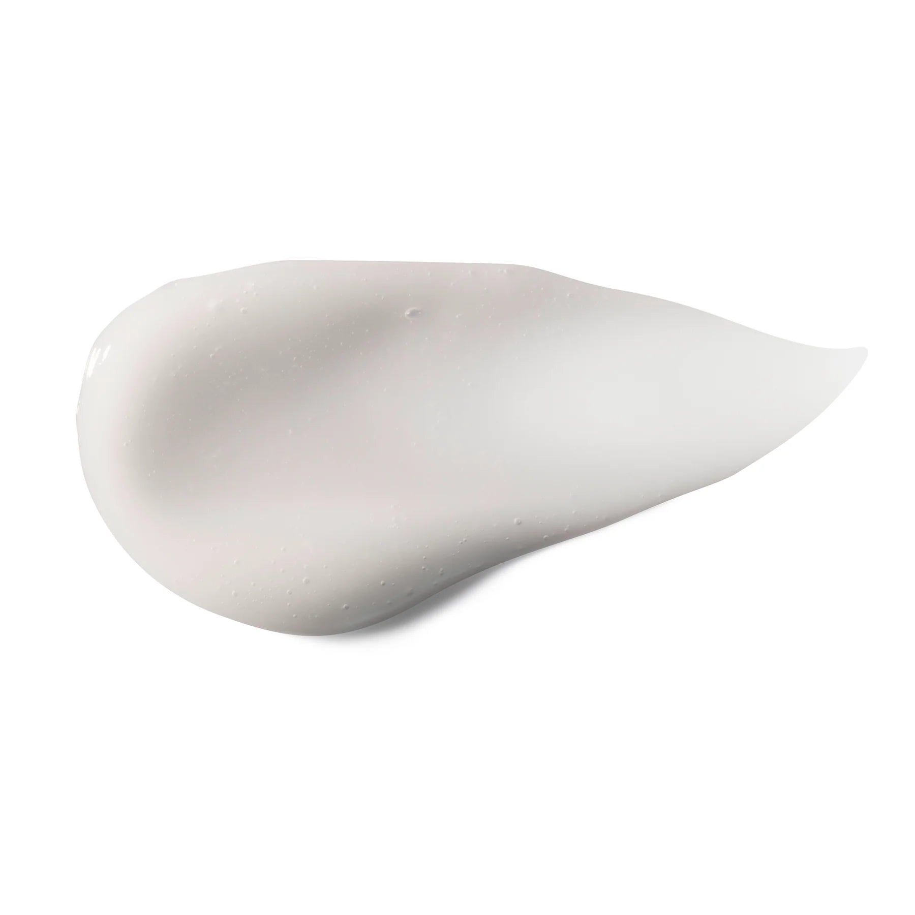 White cream or paint swatch on a white background